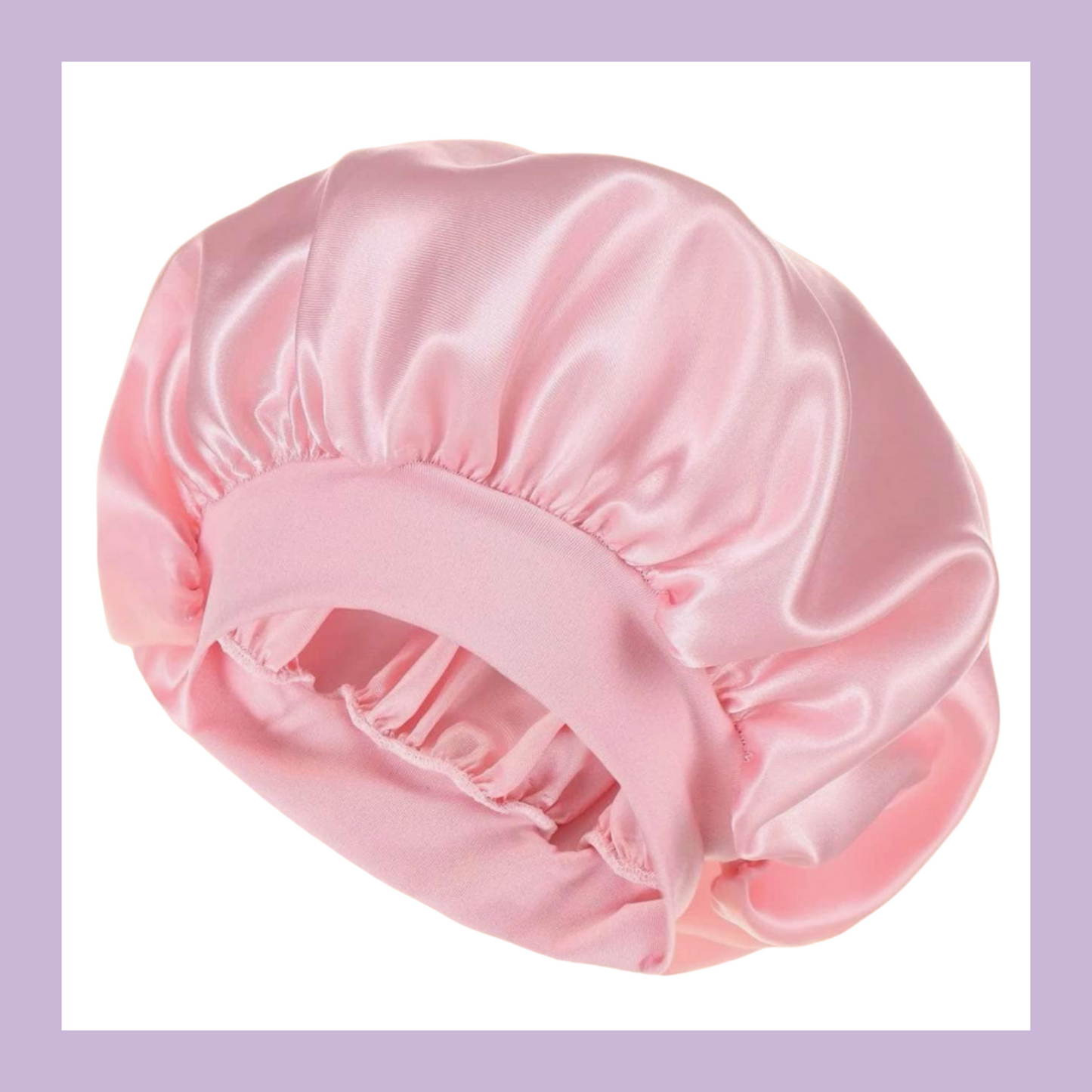 Kids party silky soft pink bonnet for smooth shiny hair.