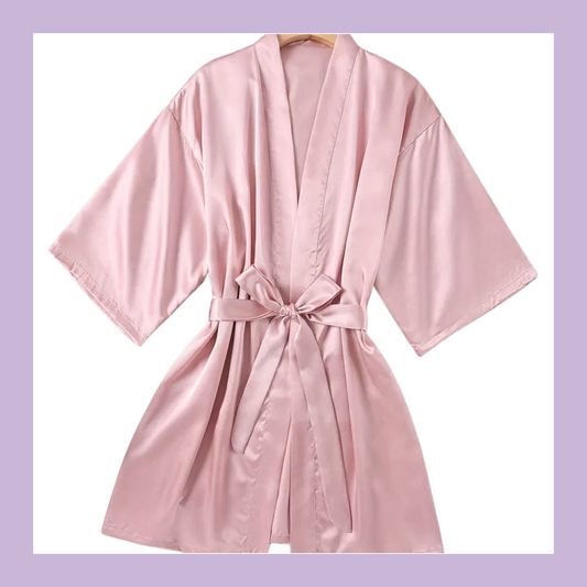 Smooth satin kids dressing robes. perfect for slumber parties and sleepovers in melbourne australia.
